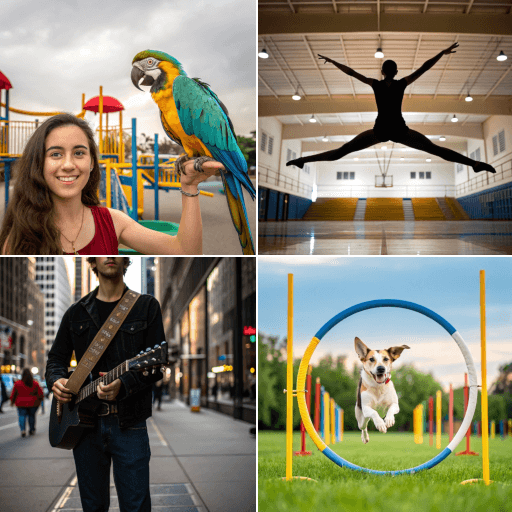 Collage of talented performers featured on Skillz Fame